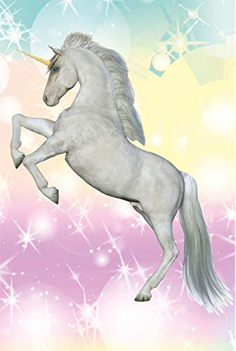 Magnettafel Pinnwand Magnetwand Einhorn weiß Glitzer Größe 80 x 100 cm