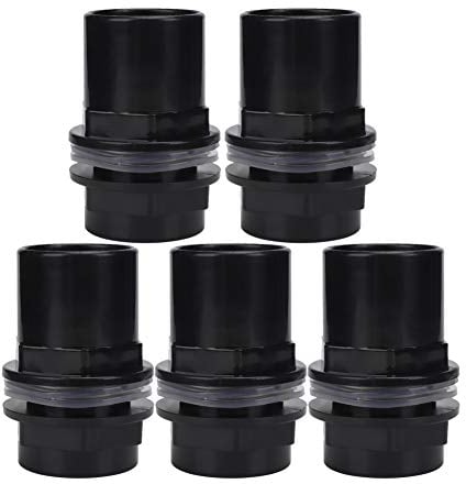 PVC Tankdurchführung, Verbindungsstück für Aquarien Wasserrohre, 5Pcs/Set PVC Aquarium Wasserleitung Verbindungsstück Gerader Rohrverbinder, 40mm