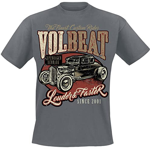 Volbeat Louder and Faster Männer T-Shirt grau M 100% Baumwolle Band-Merch, Bands, Nachhaltigkeit