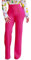 ORANDESIGNE Evasé Pantalons Femme Sexy Pantalon Évasé Couleur Unie Elastique Pants Taille Haute Boutons Croisés Pantalon Large Droit Élégant l'été Ville A Rose Rouge XL
