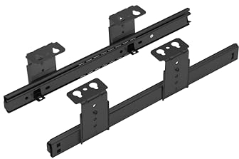 FIX&EASY unterbau Schienen, Auszugschienen höhenverstellbar, Auszug schwarz 300mm für Scanner Keyboard Docking Station und Laptop Ablage