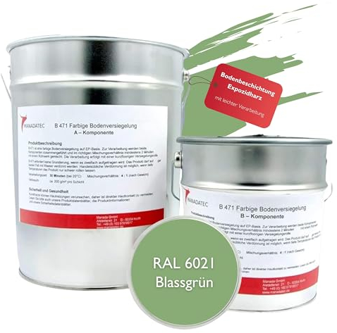 MANADATEC Recubrimiento Epoxi 2K para Suelos 1 kg I RAL 8016 Marrón Caoba I Sin Disolventes, Ecológico & Sin Olor I Recubrimiento para Garajes & Sótanos I Alta Resistencia a Impactos