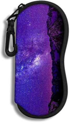 Hion Custodia per occhiali Occhiali da sole Custodia morbida con Clip da Cintura Custodia per Occhiali da Sole con Cerniera in Neoprene Ultraleggero Borsa per Occhiali da Sole Stampata(Stellato)