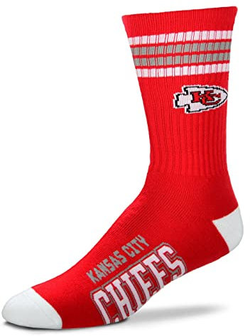 For Bare Feet NFL Stripe Team Sock Socks (37-42, Kansas City Chiefs)