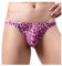 Faringoto Slip da uomo con stampa leopardata Cool biancheria intima maschile comodo U convesso rigonfiamento Pouch uomo bikini mutande pantaloncini, rosa, L