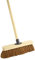 12 Soft Coco Broom Head with Handle Wooden Outdoor Garden Yard Cleaning Sweeping Brush