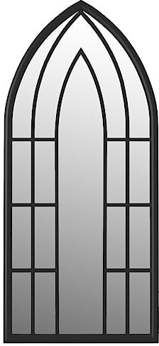 vidaXL Spiegel Wandspiegel Dekospiegel Hängespiegel Flurspiegel Fensterspiegel Wohnzimmer Deko Schwarz 70x30cm Eisen für Innenbereich