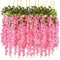 12 Pack Glyzinie Blume Reben Girlande, 3.75 Fuß künstliche Blumen Strings, gefälschte hängende Blumen, Seide Wisteria Girlande Blumen, Wisteria Rebe für Hochzeit, Garten, Wanddekoration (Rosa)