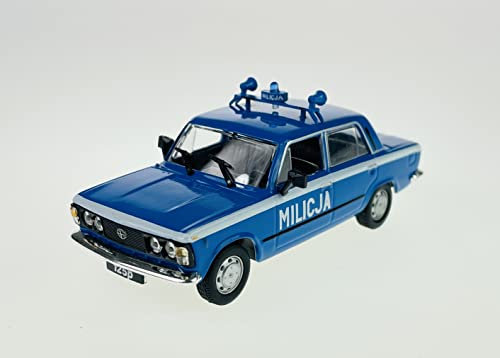 Daffi FIAT 125p Police Militia 1:43 Polish Classic Car 9cm Neu im Karton Die Cast Metallmodel
