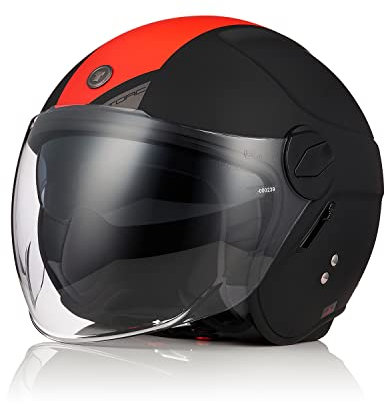 TORC Casco Moto Jet Casco Scooter con Doppia Visiera Omologato ECE 22-06