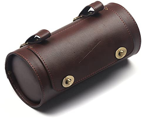 ROANNY Für Vespa GTS GTV 250 300 300ie Motorrad Mode Sattel Koffer Rucksack Vintage Leder Werkzeug Rücksitz Runde Zylindertasche gepäckträger Dekoration (Color : 3)