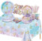 106 Pcs Butterfly Birthday Decorations - Including Butterfly Paper Plates, Napkins, Cups, Tablecloth and Paper Straws for Fairy Birthday Decorations Butterfly Birthday Party Supplies, Serve 20