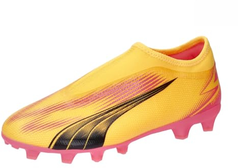 Puma Unisex Youth Ultra Match Ll Fg/Ag Jr Soccer Shoes, Sun Stream-Puma Black-Sunset Glow, 35 EU