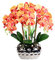 VUIUYOIES Grande orchidea artificiale bonsai con vaso realistico Phalaenopsis piante finte fiori per centrotavola ornamenti per la casa, Arancia