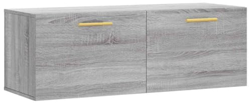 vidaXL Wandschrank, Hängeschrank mit viel Stauraum, Wandmontage Badschrank Medizinschrank, Aufbewahrungsschrank für Wohnzimmer, Grau Sonoma Holzwerkstoff