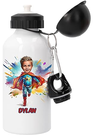 Kembilove Botella Agua Personalizada con Foto – Cantimplora Infantil Personalizada – Botella Superhéroes sin BPA – Botella agua niños acero inoxidable infantil – Capacidad 500 ml (Superhéroes)