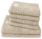 Dyckhoff 6-TLG Premium Bio Frottier Handtuch Set Nature, 4 Handtücher (50x100cm) 2 Duschtücher (70x140cm), Stein, GOTS Zertifiziert