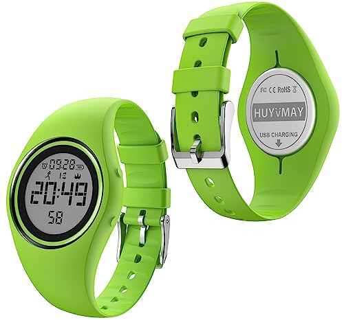 HUYVMAY Podómetro Reloj Rastreador de Fitness sin App, Reloj Digital Impermeable IP68 con 2 Despertadores, Cronómetro, Contador de Calorías/Distancia, Contador de Pasos para Mujeres y Niños