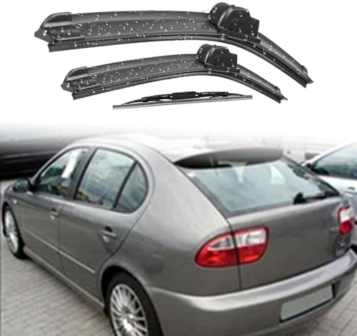 Escobilla Limpiaparabrisas Juego Frontal Trasero para Seat Leon MK1 2000-2005, Limpiaparabrisas para Ventanas de Limpieza de Caucho 211916