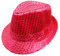 Geagodelia Damen Glitzer Hut Pailletten Mütze Kopfbedeckung für Party Disco Halloween Karneval Kostüm Fasching Accessoires Faschingshut Kostümzubehör Einheitsgröße (Rose)