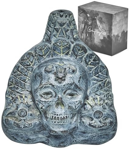 Fischietti della morte aztechi urlanti più rumorosi – Blood Curtling Human Cry at 125 Decibel, da collezione, teschio azteco, grigio osso, per Halloween e attività all'aperto CMPSG