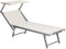 Totò Piccinni Salento Lettino Prendisole Pieghevole in Alluminio con TETTUCCIO mare spiaggia piscina giardino (Bianco Perla)