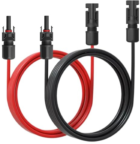 NAUCI Solar Verlängerungskabel für Solarpanel - Solarkabel mit PV Stecker/Buchse - Photovoltaik-Stecker - Kabel 4 mm² / 6 mm² - Solarstecker, Länge:2X 10M 6mm² inkl. 0% MwSt. gem. § 12 Abs. 3 UStG