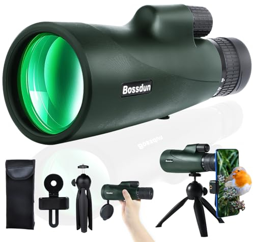 NEYLANG 10-30X50 Zoom Monocular Telescope, High Power, BAK-4 Prism, FMC Coated, Compact, Lightweight, Green, Adults, Unisex, Outdoor Enthusiasts, Tech-Savvy Users