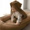 PaLulli® 2-seitig Musselin Babynestchen mit Pucktuch, Atmungsaktive Musselin - Handtuch mit Kapuze und eingenähten Ohren 100% Musselin Oeko TEX Kuschelnest Kokon für Babybett (Braun)