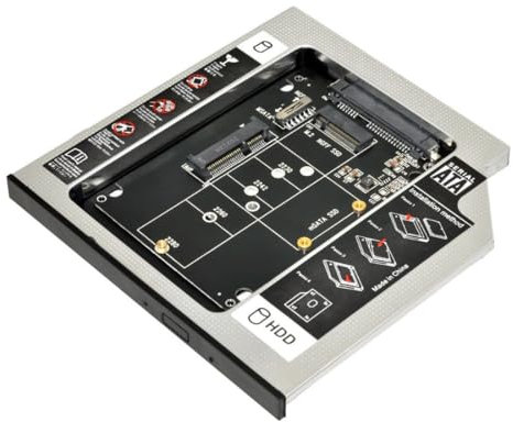 chenyang Universelles 9,5mm M.2 NGFF/mSATA SSD zu SATA Zweit SSD HDD Festplatten Caddy Upgrade Erweiterungsadapterfachgehäuse für den optischen Laufwerkssteckplatz des Laptops