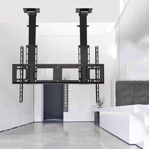 Hlixzoy Lift Electric Tv Hanger, Electric Ceiling Tv Mount with Remote Control, Telescopic Electric Tv Lift with Automatic Lift Function, Suitable for 55-120 Inch Electric Tv Stand