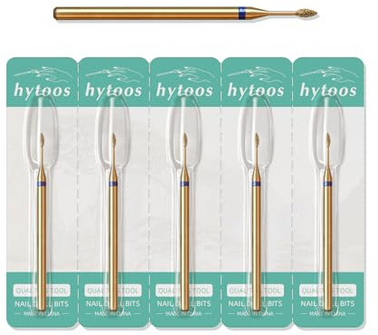 HYTOOS Mini-Nagelhaut-Nagelbohrer, 1 mm, 5 Stück/Set, Titan, russische Diamant-Nagel-Bits, professionelle Sicherheit unter Nagelreiniger, Grat für Nagelhaut abgestorbene Haut, Zubehör für elektrische