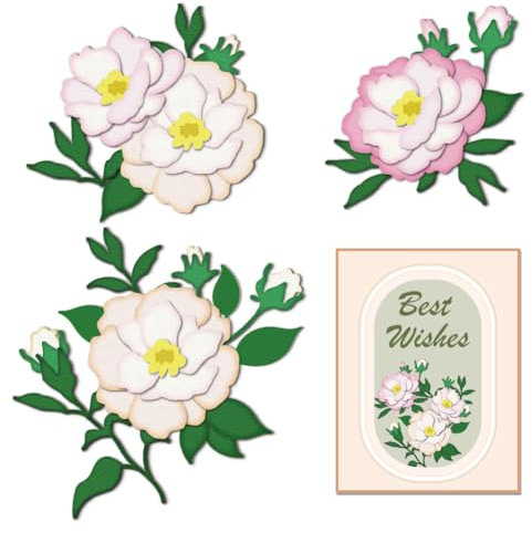 DELORIGIN Stanzformen Mit Kamelienblüte Schichtungsstanzformen Metallprägeschablonen Stanzschablonen Neuheiten 2025 Für Die Kartengestaltung Dekoration DIY Scrapbooking Album Hochzeitseinladung