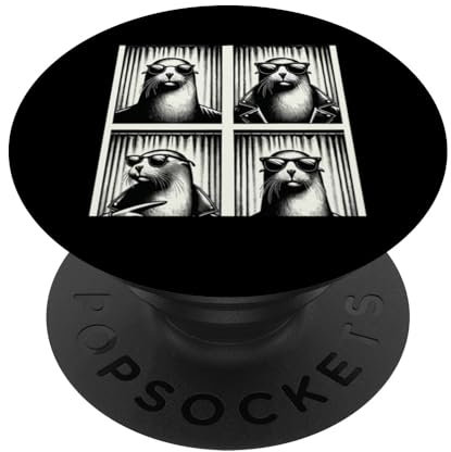 Seehund mit Sonnenbrille, Seelöwe, Meerestier, Fotobox PopSockets Klebender PopGrip