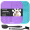 MateeyLife Alfombrilla de Lamer para Perros 20x20cm - Comedero Perro y Gato con Ventosas, Ideal para Queso, Mantequilla de Maní y Más - Reduce Ansiedad y Mejora Alimentación (Púrpura y Azul Claro)