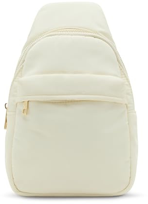 Madden Girl Women's Elyse Nylon Sling, Crossbody, Cream, M