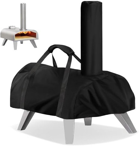 Iptienda Pizza Oven Cover for VonHaus, 420D Heavy Duty Pizza Oven Covers with Chimney Waterproof, Outdoor Protective Oven Cover Pizza Oven Accessories, Camping Pizza Protective Cover - 70x39x20cm