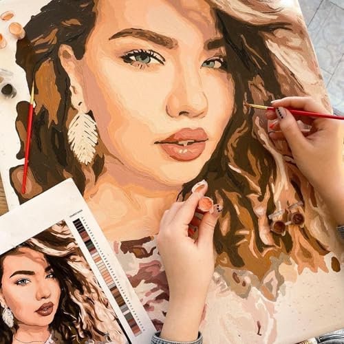 Brushme Peinture par numéros avec photo des parents – Portrait personnalisé pour un anniversaire de mariage ou cadeau spécial 80x100 cm