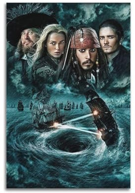 DGYKJTYDW Filmposter, Fluch der Karibik, Filmserie, Poster, dekorative Malerei, Leinwand, Wandposter und Kunstdruck, moderne Familienschlafzimmer-Dekoration, Poster, 20 x 30 cm