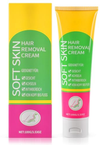 Enthaarungscreme für Gesicht, Haarentfernungscreme, Hair Removal Cream, Achseln & Intimbereich 2x100g – Schnell, Schmerzfrei & Langanhaltend