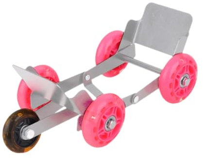 MotiveTech Rouleau de roue de moto pliable Outil de déménagement robuste Véhicules d'extérieur Garage Chariot de pneu Argenté