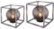 Solarkugel für Außen Garten Deko Kugelleuchten 30 cm Außen Solar 23 cm, Metallgestell Nickel antik Kunststoff Rauch, Retro Edison LED warmweiß, 2er Set