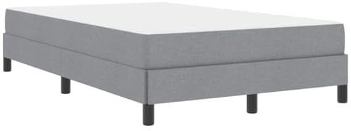 vidaXL Boxspringbett mit Matratze Hellgrau 120 x 200 cm Stoff