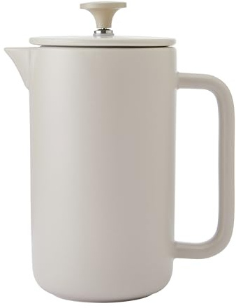 La Cafetière Arezzo 8 Tassen 1L Steinzeug-Cafetière, hitzebeständige French Press mit griffigem Stempel, Latte