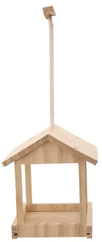 Hilai Hängendes Vogelhaus für den Außenbereich, natürliches Vogelhaus aus Holz mit glatter Oberfläche, Dekoration für den Außenbereich für Garten und Terrasse