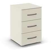 Rauch Möbel ADITIO, Nachttisch, Farbe Beige, Maße 40x61x42 cm | Nachtkommode im zeitlosen Stil, 3 Schubladen, Soft-Close, für Schlafzimmer, Jugendzimmer, Kinderzimmer, Gästezimmer