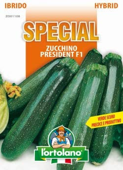 Sementi di ortaggi ibride e selezioni speciali ad uso amatoriale in buste termosaldate (80 varietà) (ZUCCHINO PRESIDENT F1)