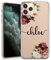 TULLUN Personalised Phone Case for iPhone 7 plus / 8 plus - Clear Soft Gel Custom Cover Floral Design Individual Style Initials Name Text - Handwritten Name