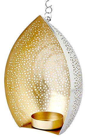 Lambert - Charon - Teelichthalter, Kerzenleuchter - hängend - Metall - Gold - Maße (ØxH): 16 x 23 cm