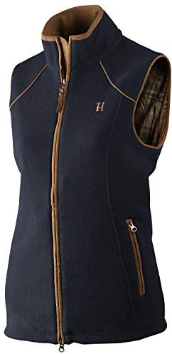 Eiskila Sandhem Gilet foderato in pile da donna scuro mélange – Gilet da caccia antivento da donna in pile Polartec® Blu scuro mélange M